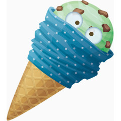 雪糕扁平画卡通手绘图标元素