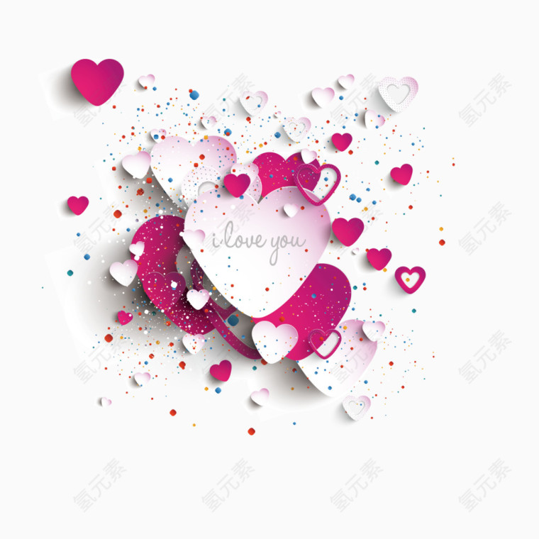装饰粉色爱心集合