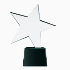 水晶逼真效果透明星星奖杯