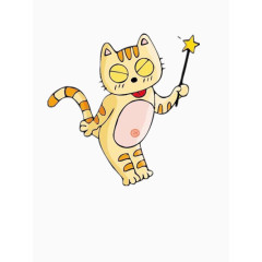 拿魔棒的俏皮小猫
