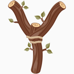 卡通树枝可爱英文字母Y