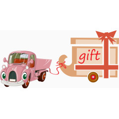 卡车汽车卡通挂卡