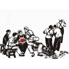 五一劳动节的工人农民卡通手绘装饰元素