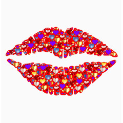 创意拼凑图案嘴唇