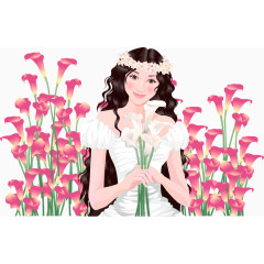 手拿着花朵的漂亮新娘