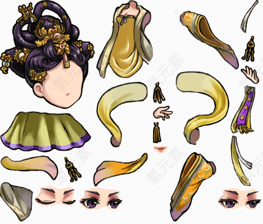 游戏标志素描卡通中国风图片