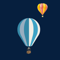 手绘卡通热气球