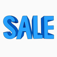 蓝色立体英文字母