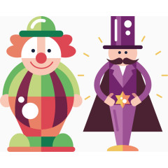 小丑魔术师简易画图标元素