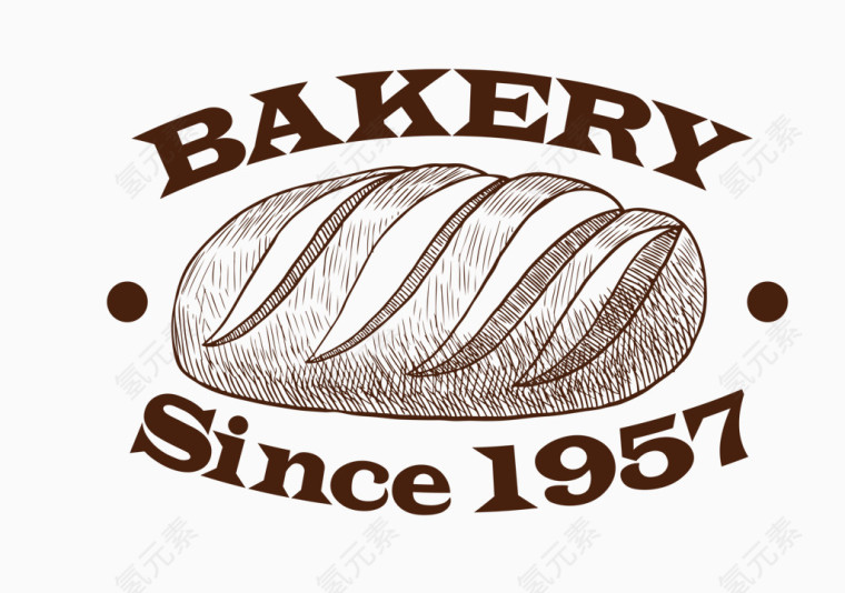 手绘面包店logo