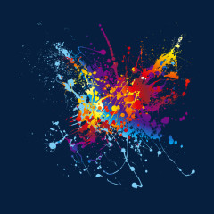 彩色墨迹素材PNG