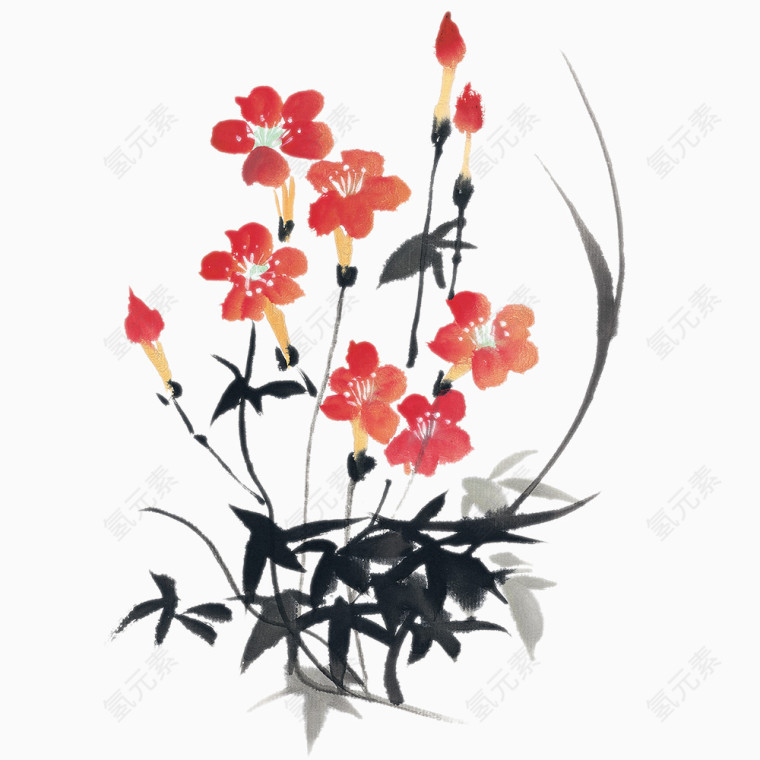 水墨花