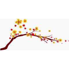 梅花和树枝卡通手绘