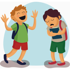 对待返校不同态度的学生矢量图