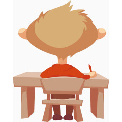 上课的孩子背影