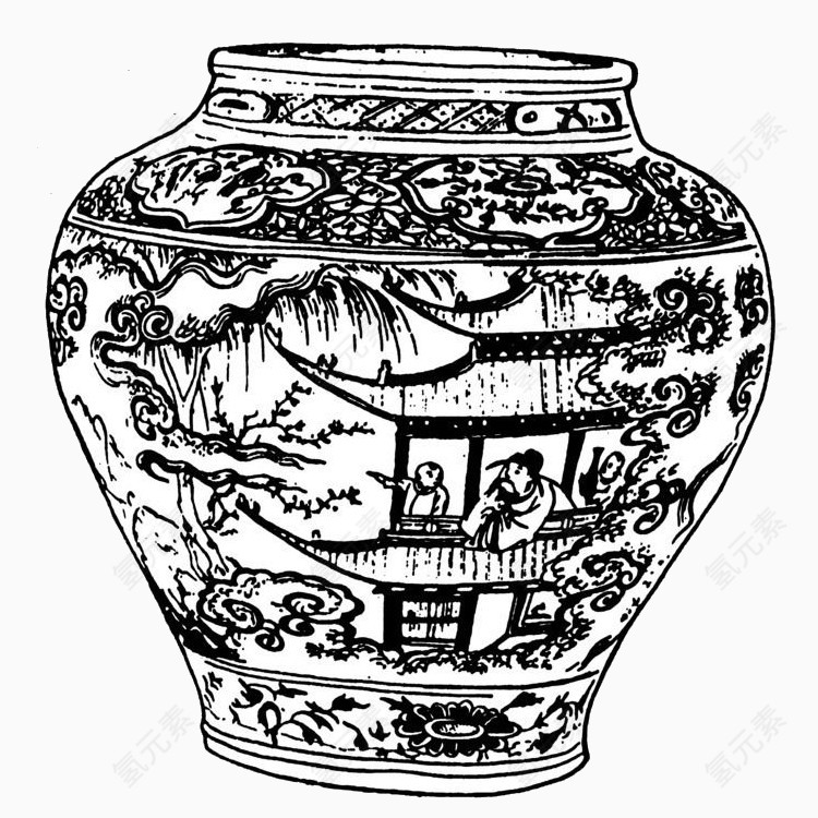 青墨青花瓷器