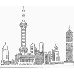 东方明珠线条图素材