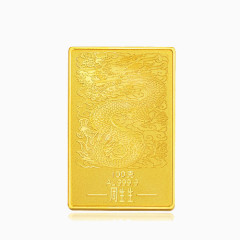 周生生投资黄金Au999.9黄金福字金片(金条)100克88392D100二