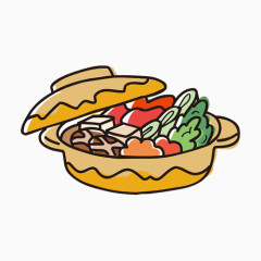 火锅卡通手绘图标元素