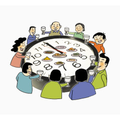 卡通年夜饭矢量