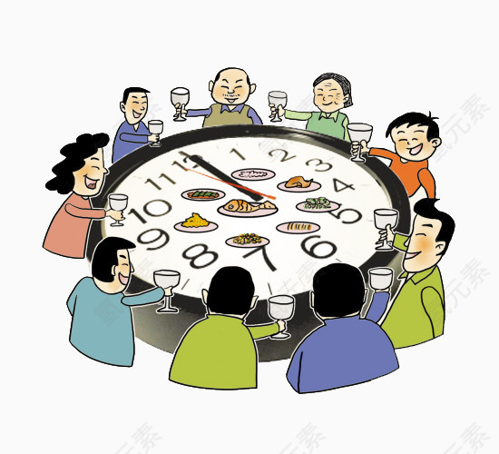 卡通年夜饭矢量