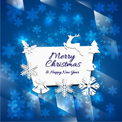 蓝色的圣诞贺卡