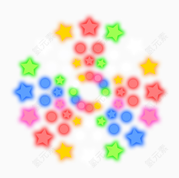 五彩圆形花形烟花