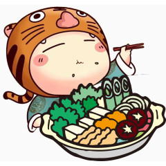 吃火锅卡通人物