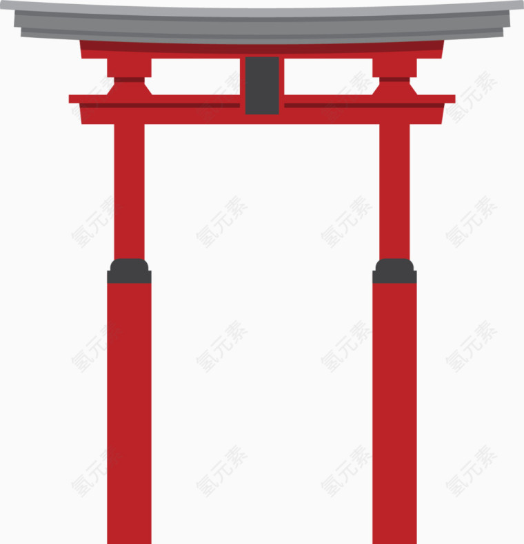 日本景点简易画图标元素