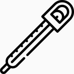 科学研究学习系列全套线框图标温度计
