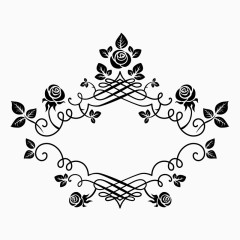 复古玫瑰花边框素材