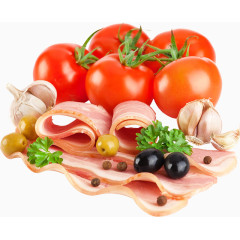 培根肉片西红柿 