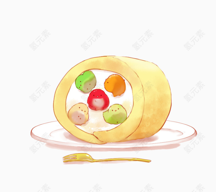 泡芙蛋糕小鸡