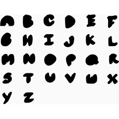黑色26个立体字母