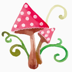 水彩绘童话花卉