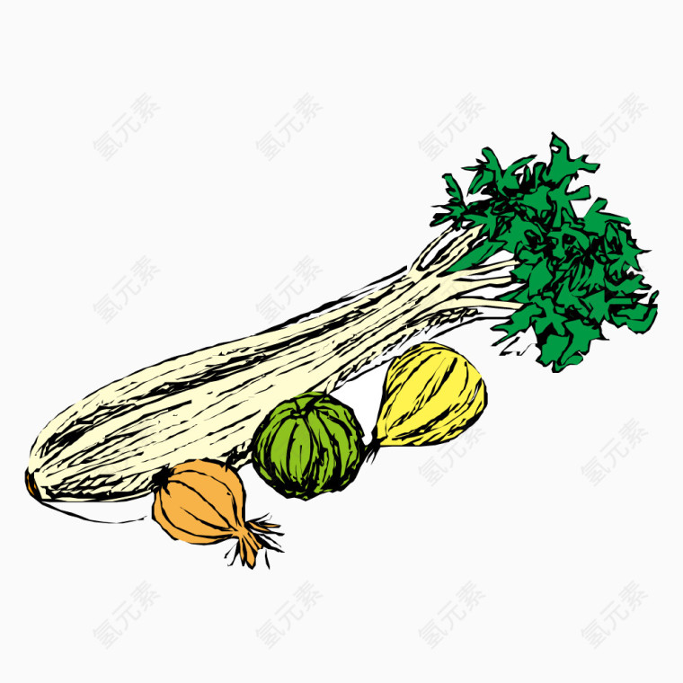 卡通手绘蔬菜