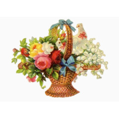 卡通花矢量图复古花纹