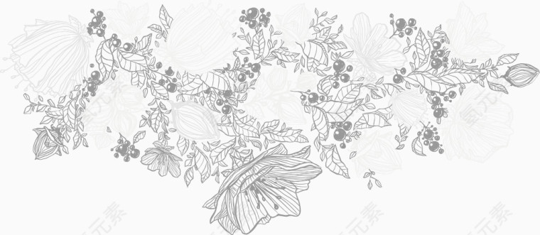 手绘花卉花纹矢量精致