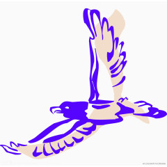 蓝色老鹰雄鹰简笔画