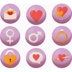 圆形情人节图标
