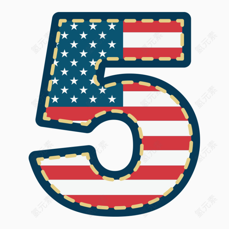 美国国旗装饰字母