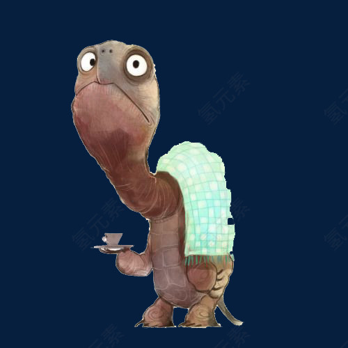 端着咖啡的乌龟