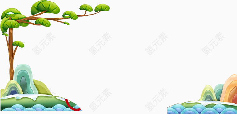 山水绿树