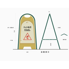 小心地滑导向牌