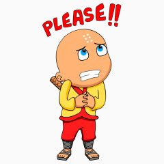 卡通小和尚人物表情