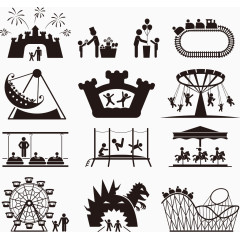 精美黑色小人家庭设计矢量素材