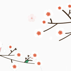 卡通纯洁白色桃花