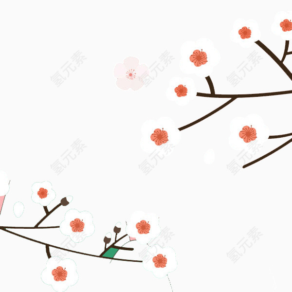 卡通纯洁白色桃花