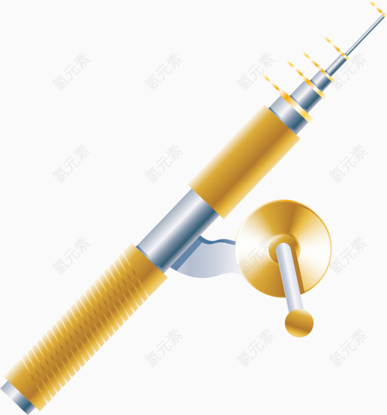 钓鱼用具卡通手绘装饰元素图标元素