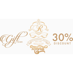 矢量金色简约折扣卡